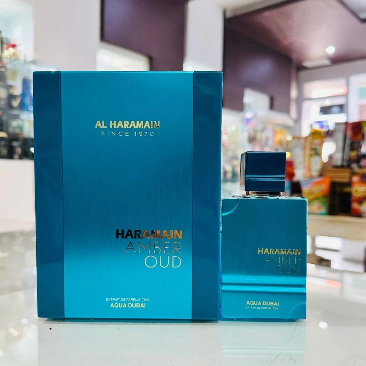 Haramain Amber Oud Aqua Dubai-Caja De Lujo