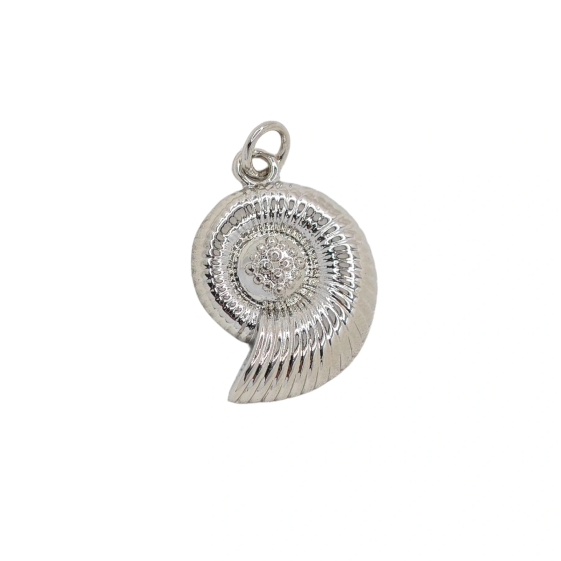 Colgante caracola plateada