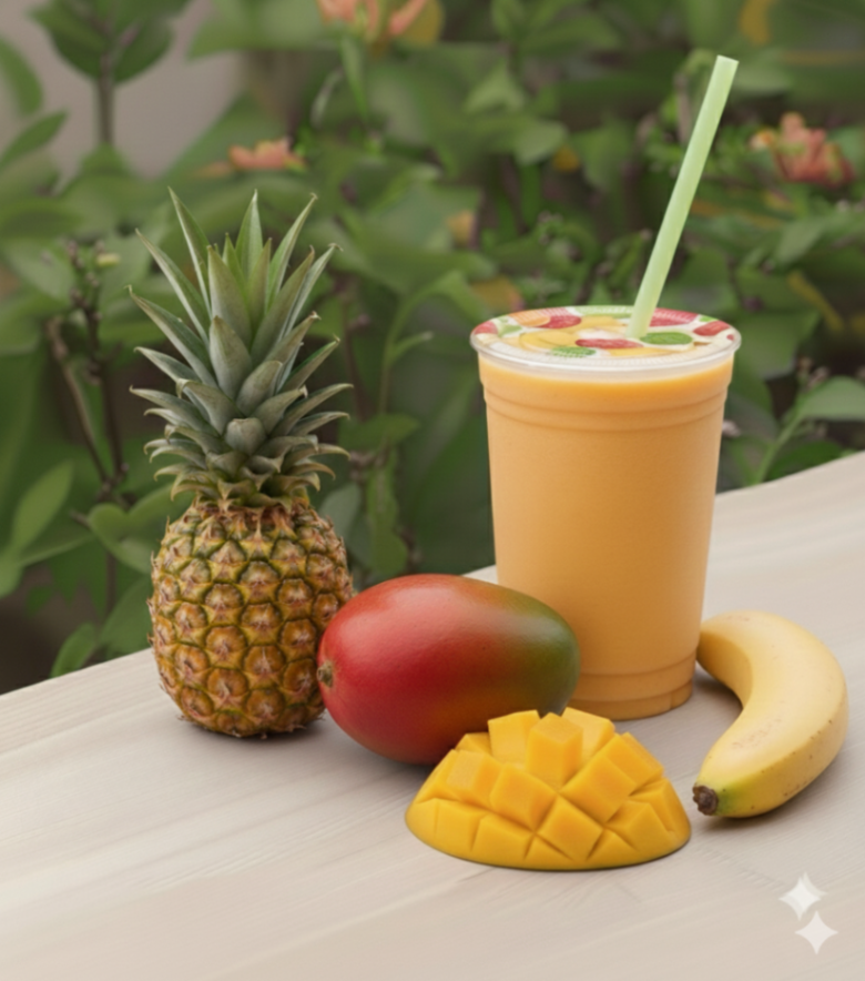 PIÑA, BANANO Y MANGO