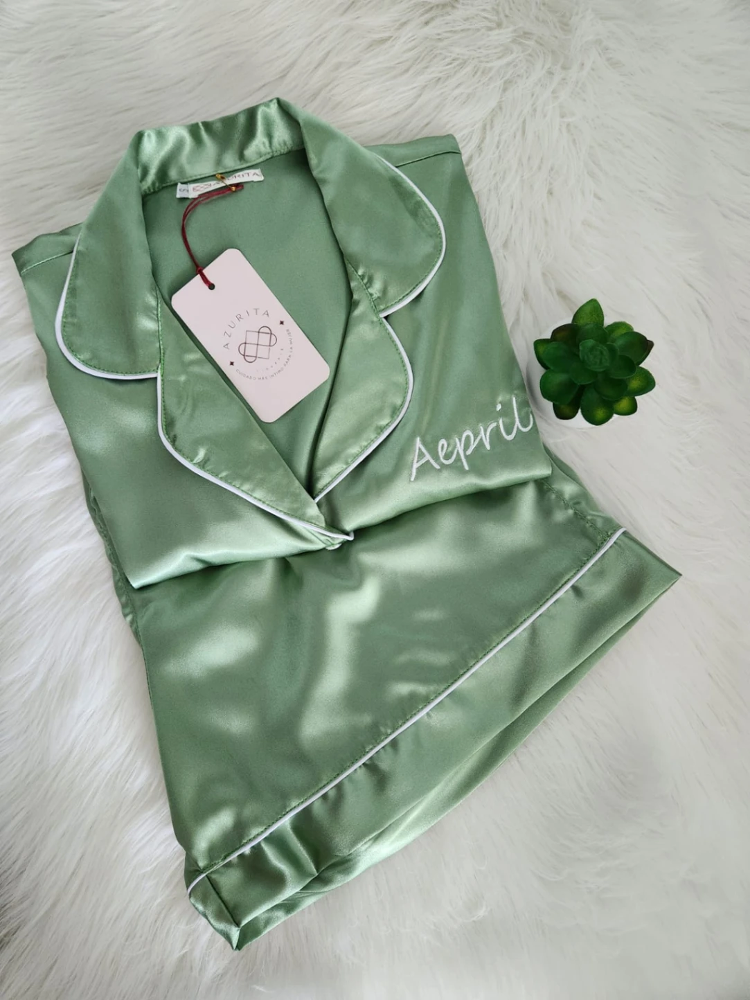 Pijama Satín Short Botones