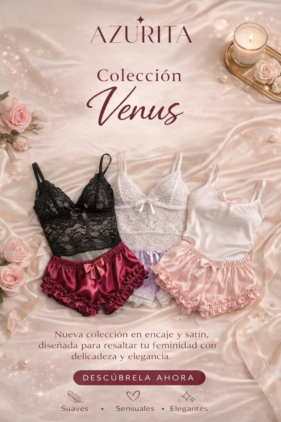 Pijama Satín y Encaje
