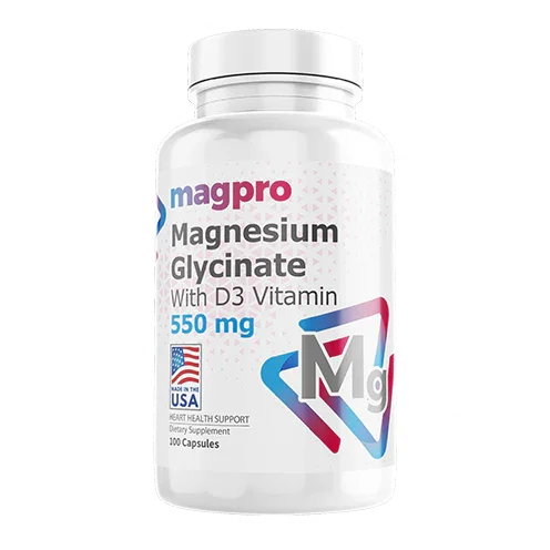 GLYCINATO DE MAGNESIO 550 MG CON VIT D3 100 CAPSULAS MAGPRO