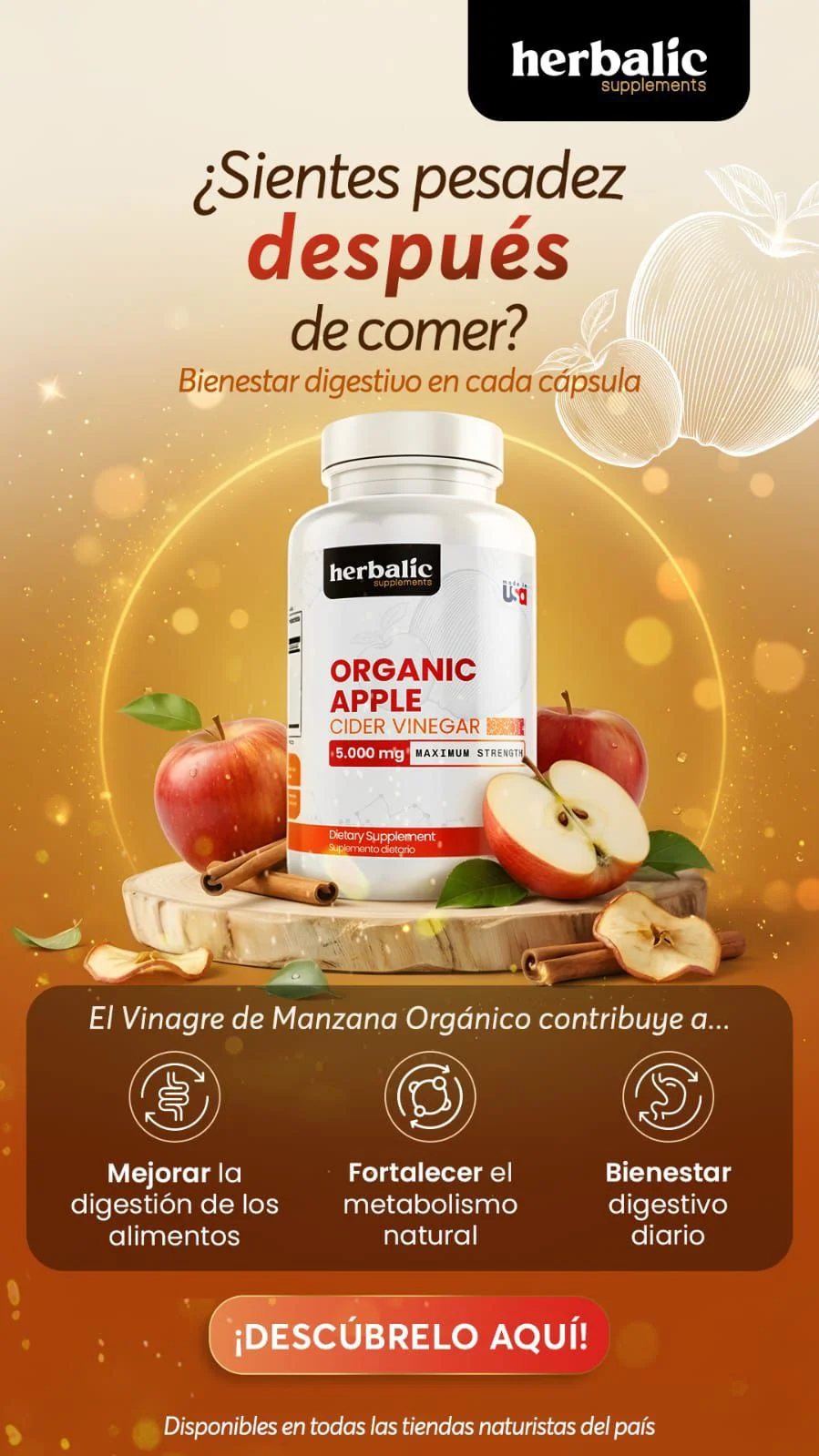 VINAGRE DE MANZANA 60 CAPSULAS