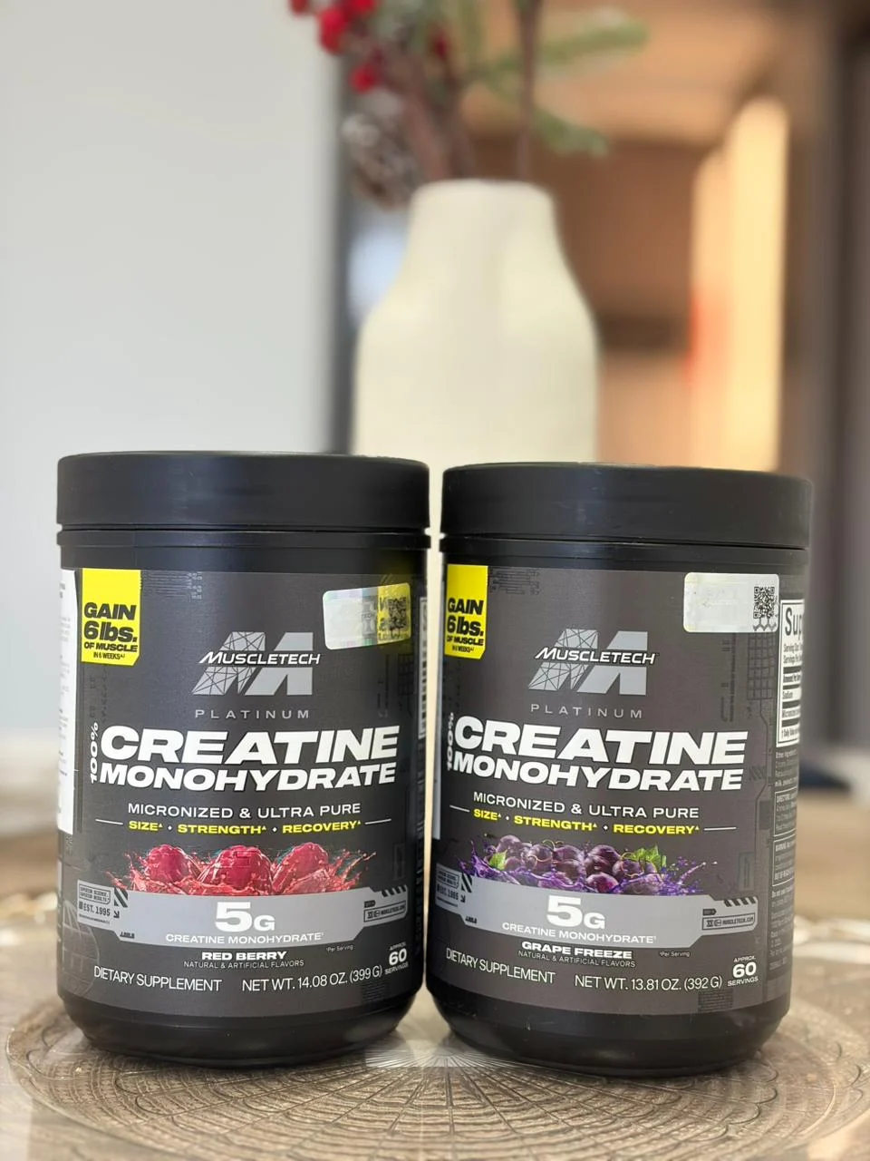 CREATINA PLATINUM CON SABOR (RED BERRY , UVA ) 60 SERVICIOS 5 GR