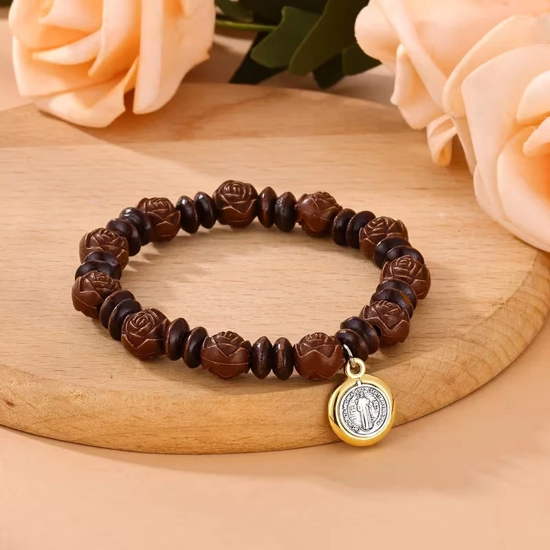 PULSERA FLOR MADERA