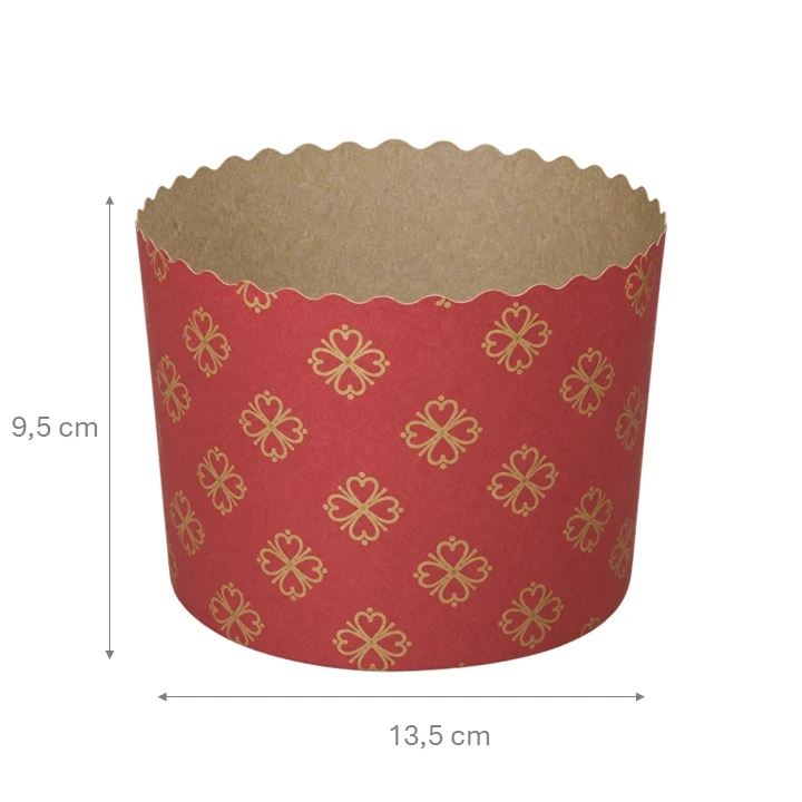 Molde Para Panettone Rojo Con Dorado 500 g