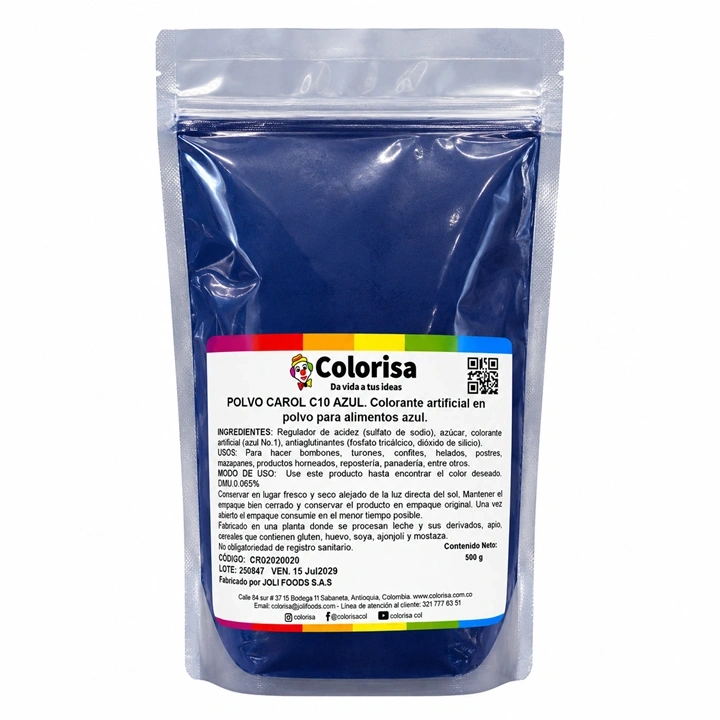 Polvo Carol C10 Azul Colorisa x 500 g