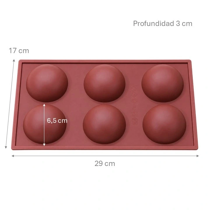 Molde Silicona Semiesfera x6 cav Ref. SICM25