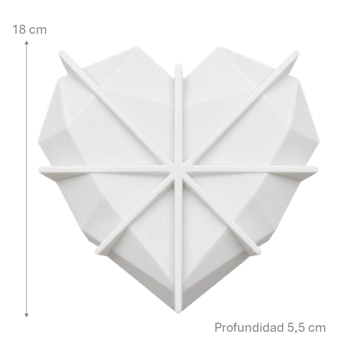 Molde De Silicona Corazón Geométrico Ref. ORQ5241