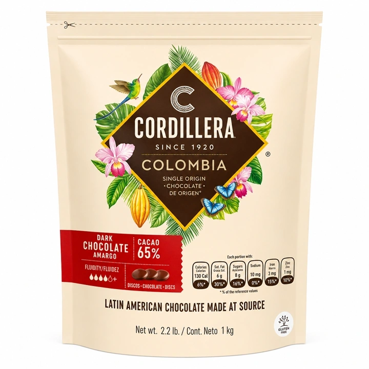 Chocolate Real Amargo 65% Cacao Cordillera x 1 kg