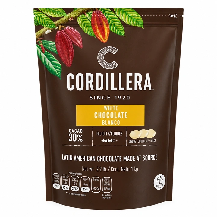 Chocolate Real Blanco 30% Cacao Cordillera x 1 kg