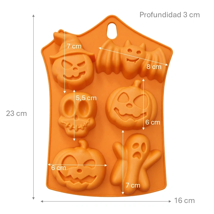 Molde De Silicona Halloween Motivos Surtidos x 6 cav Ref. YH-514