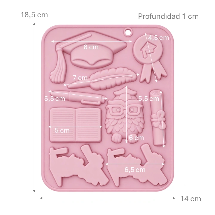 Molde de Silicona Set Graduación x 9 cav Ref. SCCM096