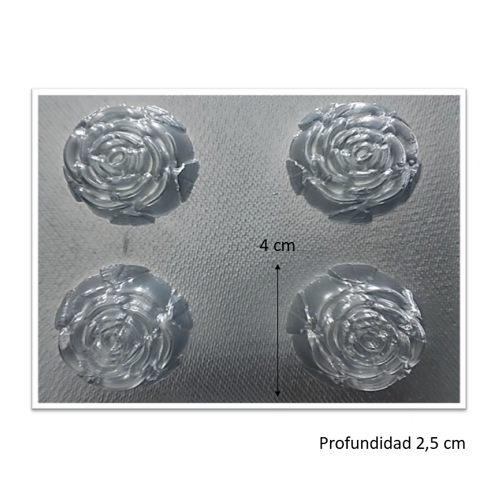 Molde de acetato Rosa x 4 cav