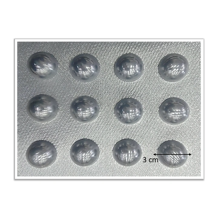 Molde de acetato Semi esfera lisa x12cav