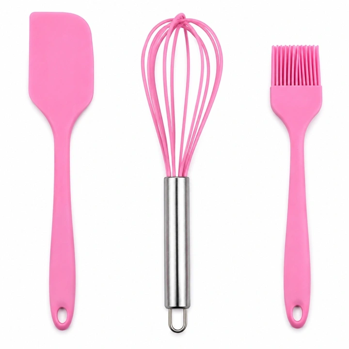 Set de Utensilios de Silicona x3 und Rosado Ref. SCR-254