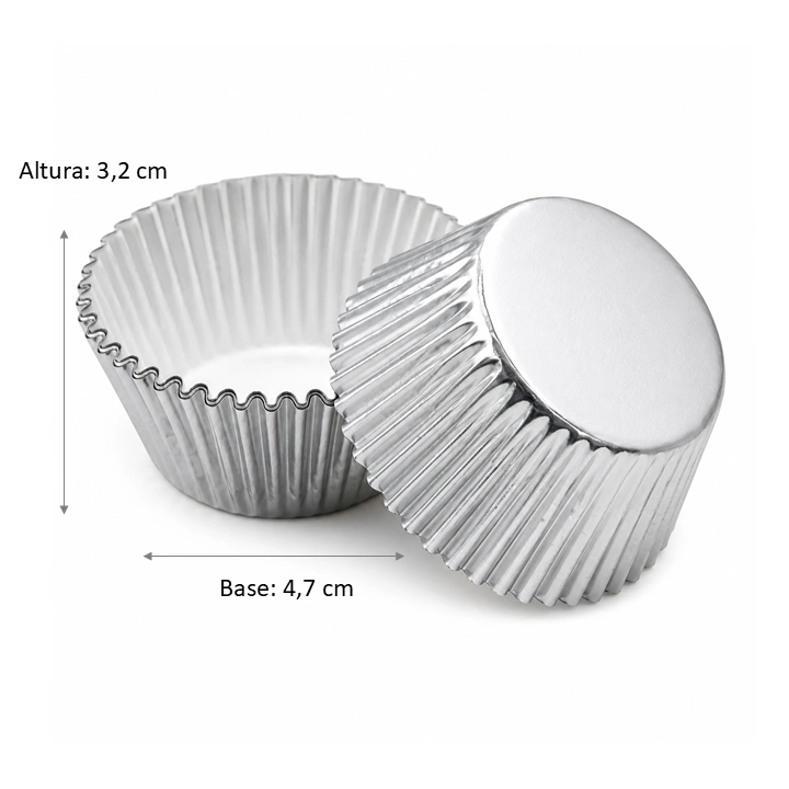 Capacillo Metalizado Plateado #4 x 60 und