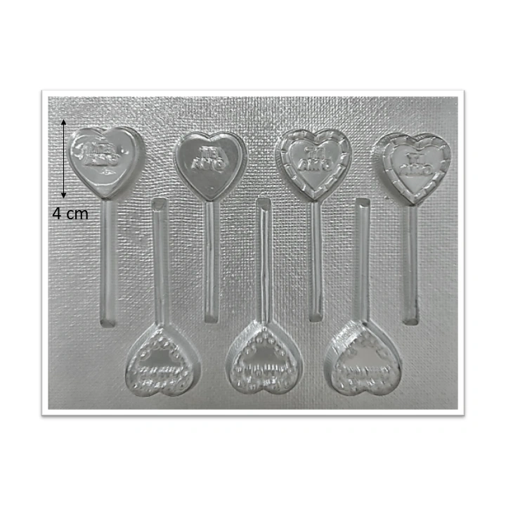 Molde de acetato Paleta corazón pequeño x7cav