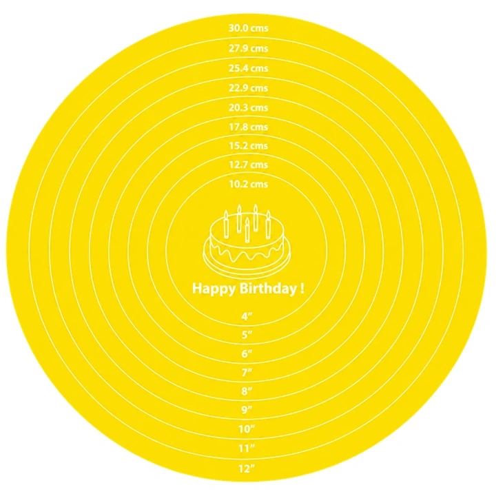 Tapete de Silicona Redondo 30 cm Amarillo Ref. NO-219