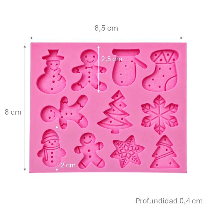 Molde De Silicona Navidad Surtido x11 cav Ref. SCR-216