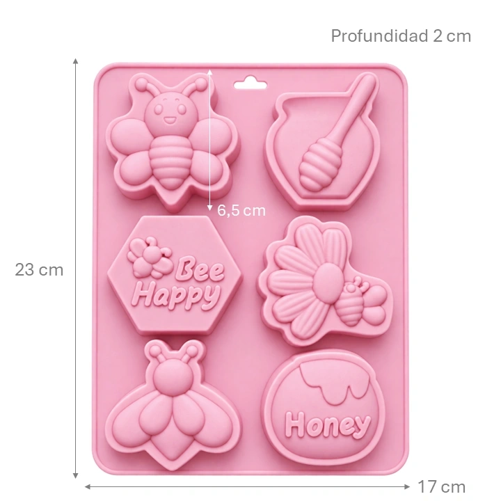 Molde Silicona Abejas Y Miel x6 cav Ref. 25EG-781