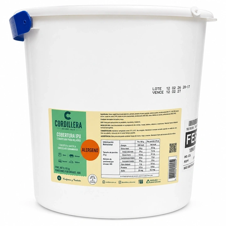 Cobertura para Helados Cordillera L.P.U. x 10 kg