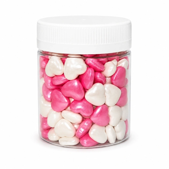 Gragea corazón jumbo rosado y blanco x 65 gr Ref. ORQ9001
