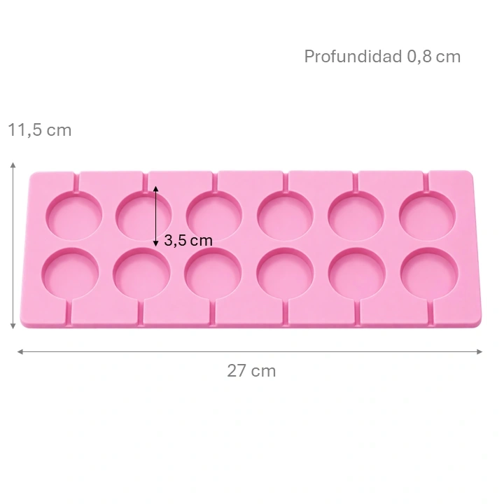 Molde Silicona Paleta Circular x12 cav Ref. SLPM02