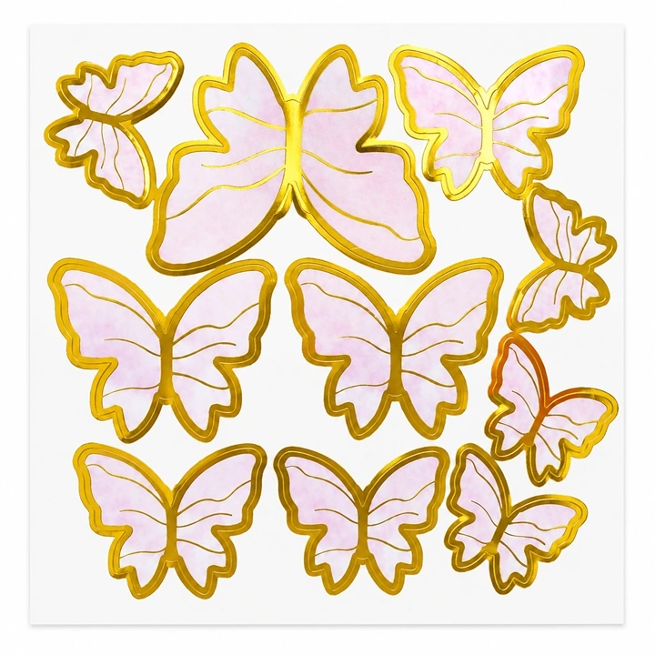 Set de Adornos Mariposas Palo Rosa Ref. SCR-284