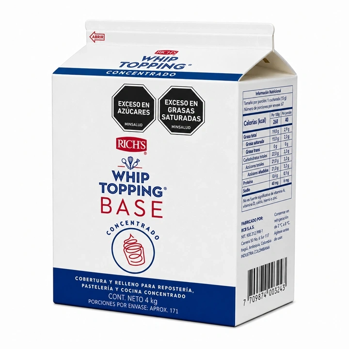 Chantilly Líquida Rich's Whip Topping Base x 4 kg