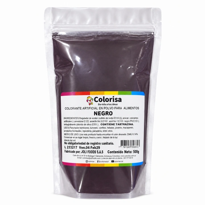 Polvo Carol C10 Negro Colorisa x 500 g