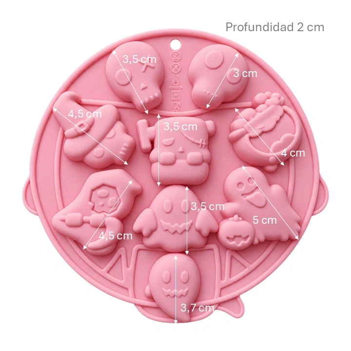 Molde Silicona Monstruos Y Halloween Surtidos x9 cav Ref. SCCM037-3