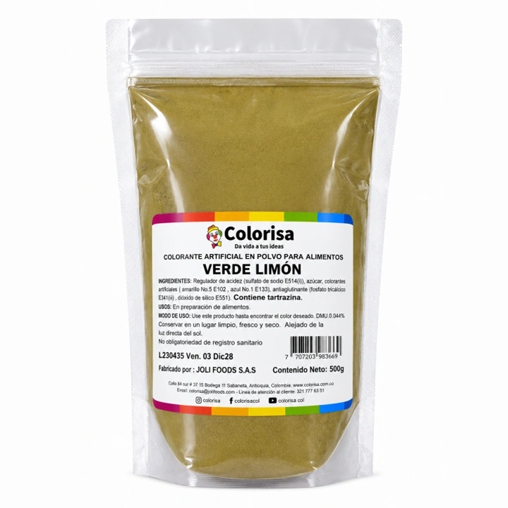 Polvo Carol C10 Verde Limón Colorisa x 500 g