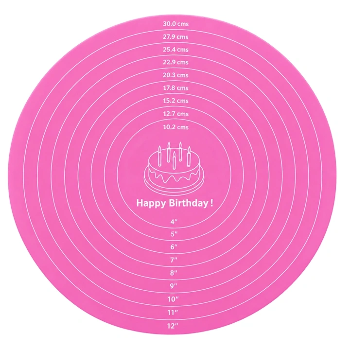 Tapete de Silicona Redondo 30 cm Rosado Ref. NO-219