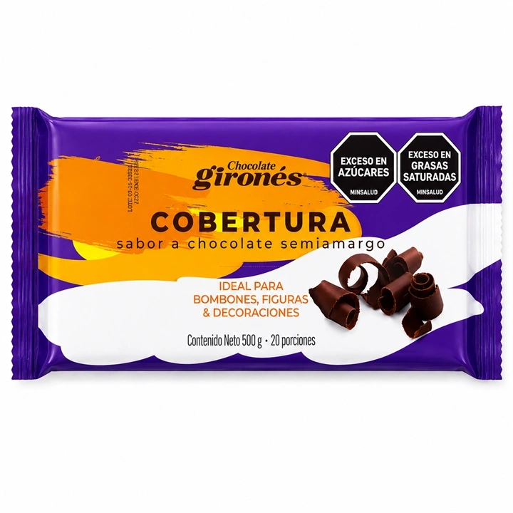 Cobertura de Chocolate Gironés Semiamarga x 500 g