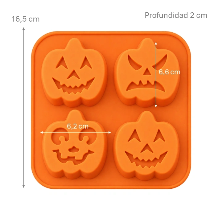 Molde Silicona Calabazas x 4 cav Ref. ORQ4533