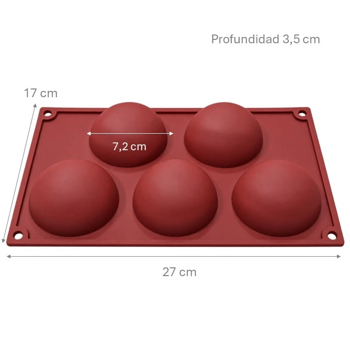 Molde Silicona Semiesfera x5 cav Ref. SICM32 