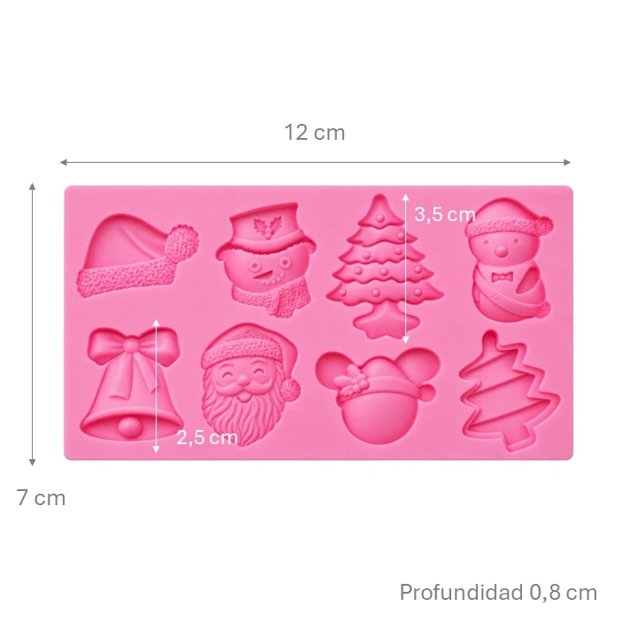 Molde De Silicona Navidad Surtido x8 cav Ref. SCR-128