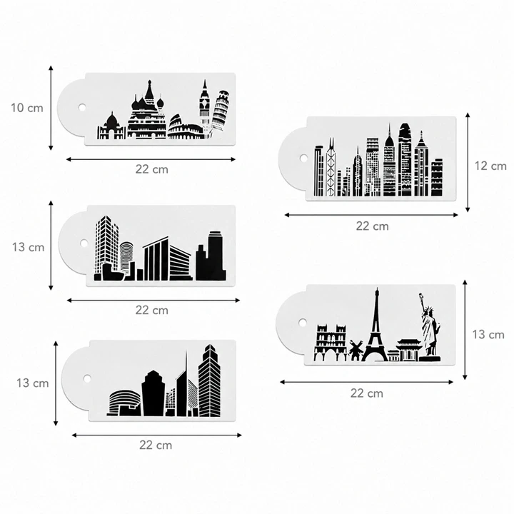 Set de Stencils para Tortas Monumentos x 5 Und Ref. SCR-316