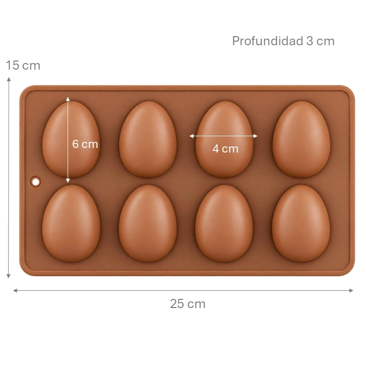 Molde de Silicona Huevo Kinder x8 cav Ref. ORQ4113