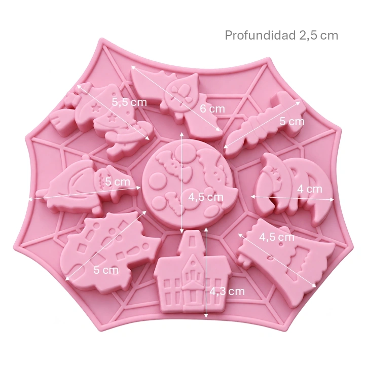 Molde Silicona Figuras Halloween Surtidas x9 cav Ref. SCCM037-2