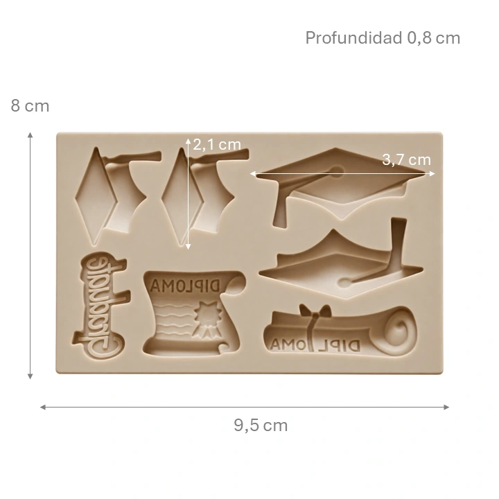 Molde de Silicona Motivo Graduación x7 cav Ref. SCR-209
