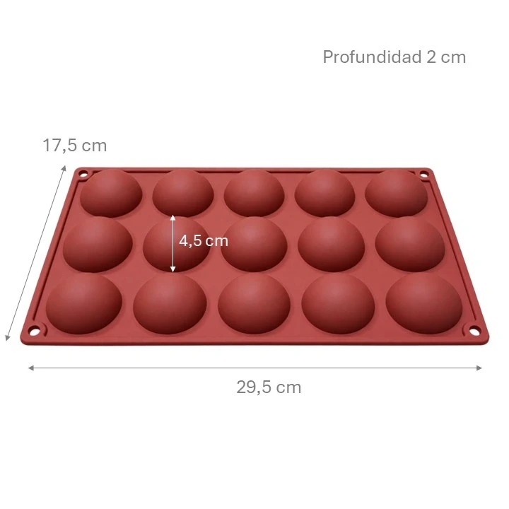 Molde Silicona Semiesfera x15 cav Ref. SCCM31