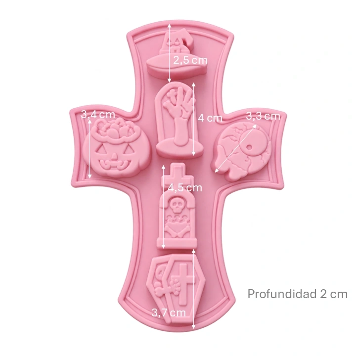 Molde Silicona Halloween Surtidos x6 cav Ref. SCCM037-4