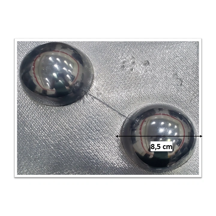 Molde de acetato Semi esfera lisa x2cav
