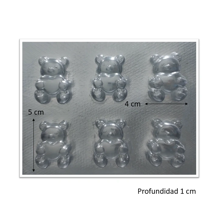 Molde de acetato Oso con corazón x6cav
