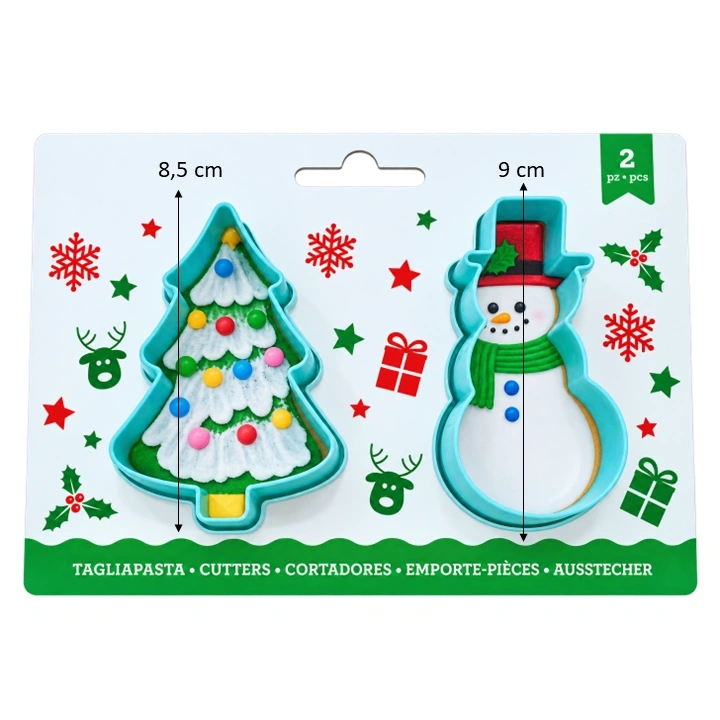 Cortador Plástico Navideño Árbol Y Muñeco De Nieve Ref. 25EG-549