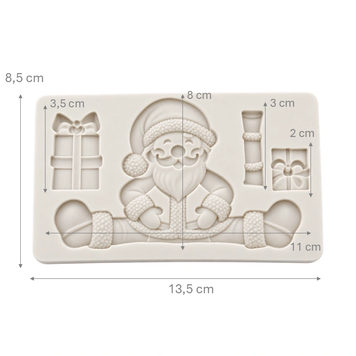 Molde De Silicona Papá Noel Sentado Con Regalos Ref. COLR32-28