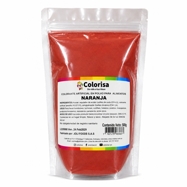 Polvo Carol C10 Naranja Colorisa x 500 g
