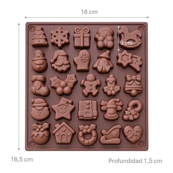 Molde De Silicona Navideño Surtido x25 cav Ref. SCCM290   